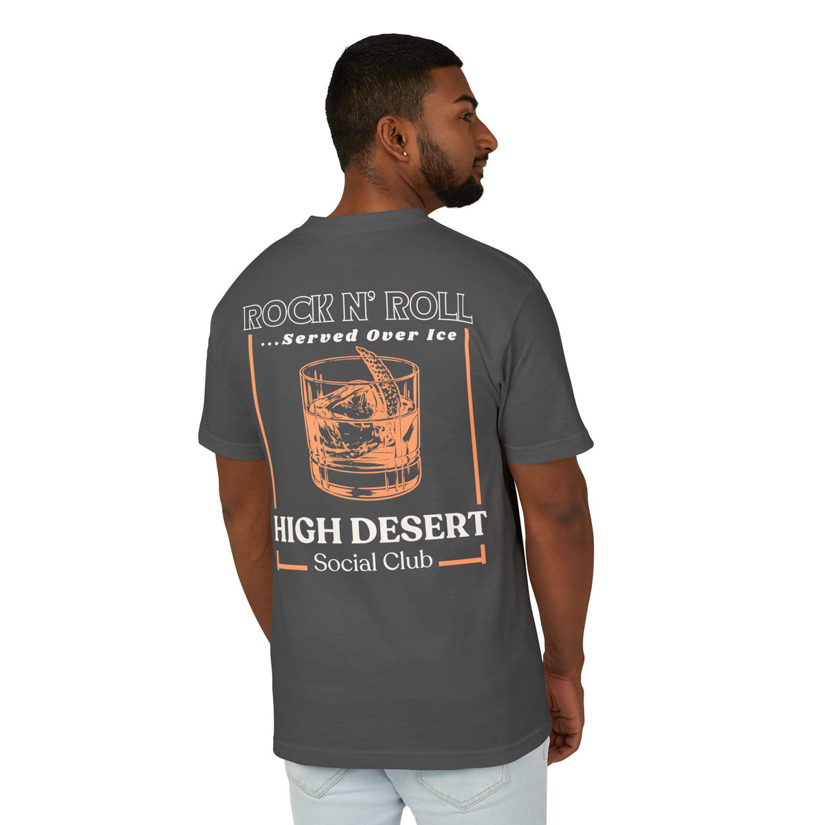High Desert Social Club T-Shirt — "Rock N' Roll Served Over Ice" Vintage Whiskey Tee