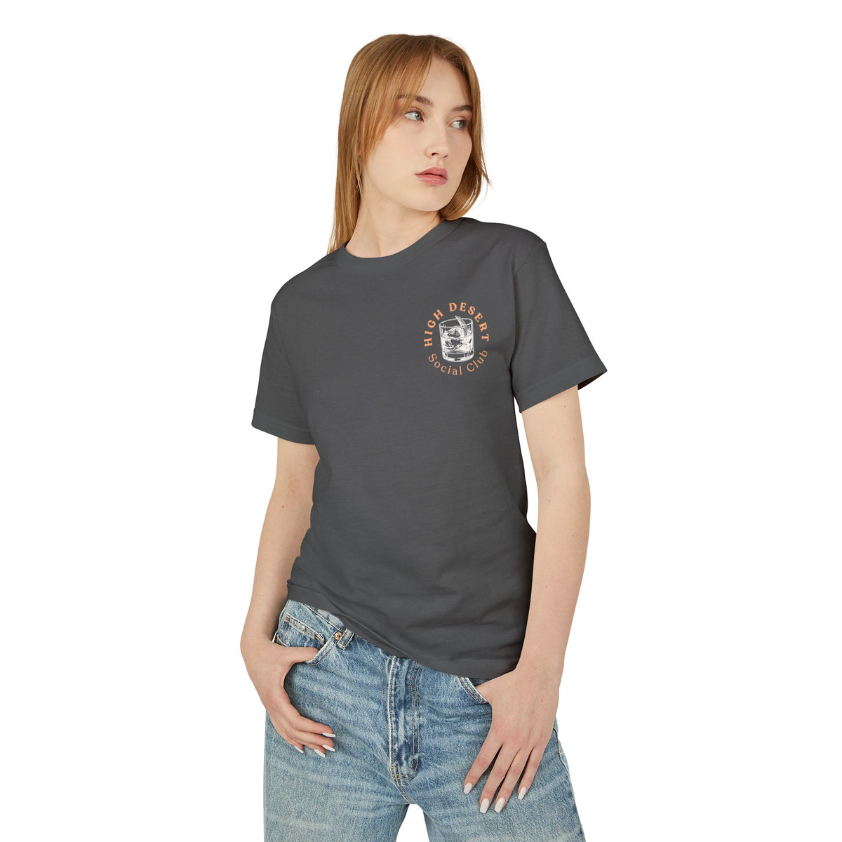 High Desert Social Club T-Shirt — "Rock N' Roll Served Over Ice" Vintage Whiskey Tee